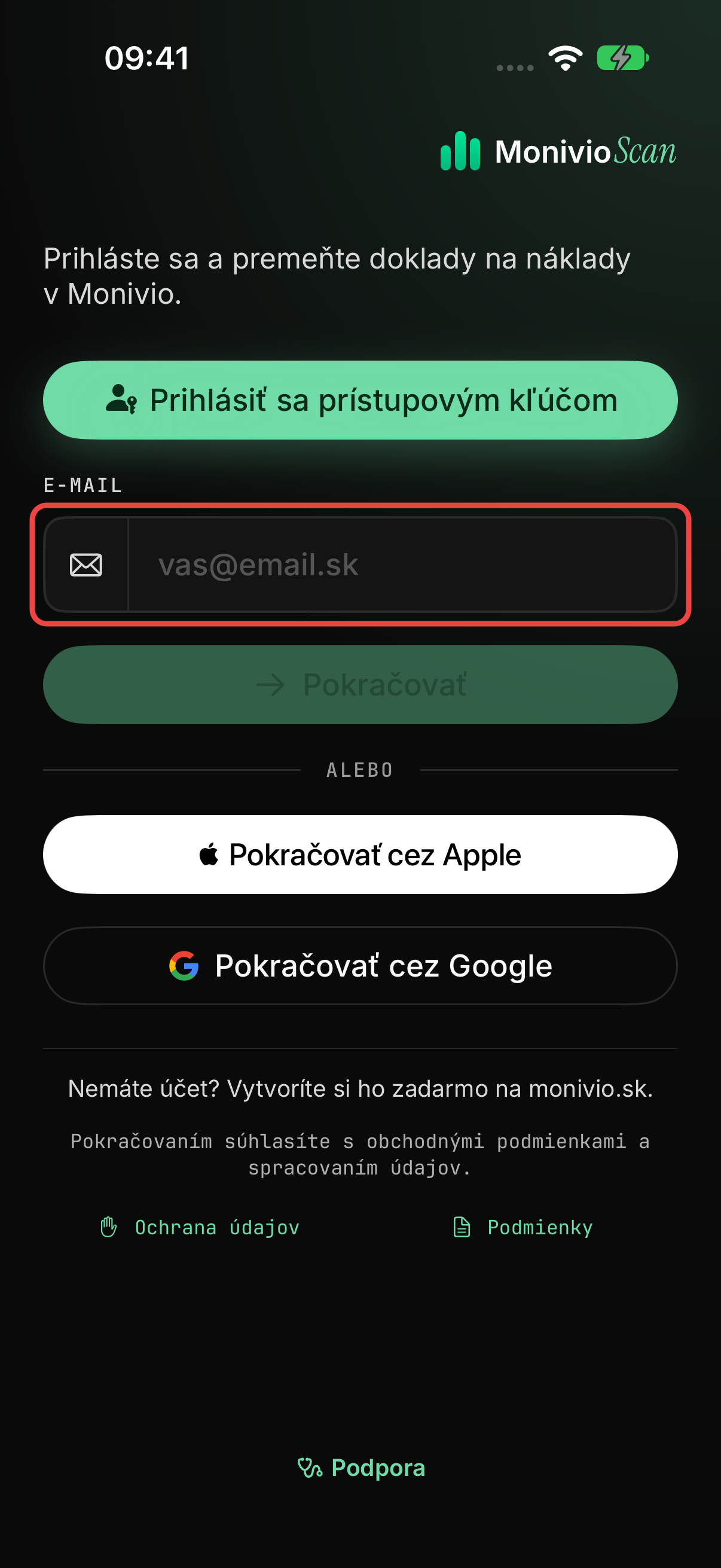 Dostupné metódy prihlásenia na iPhone