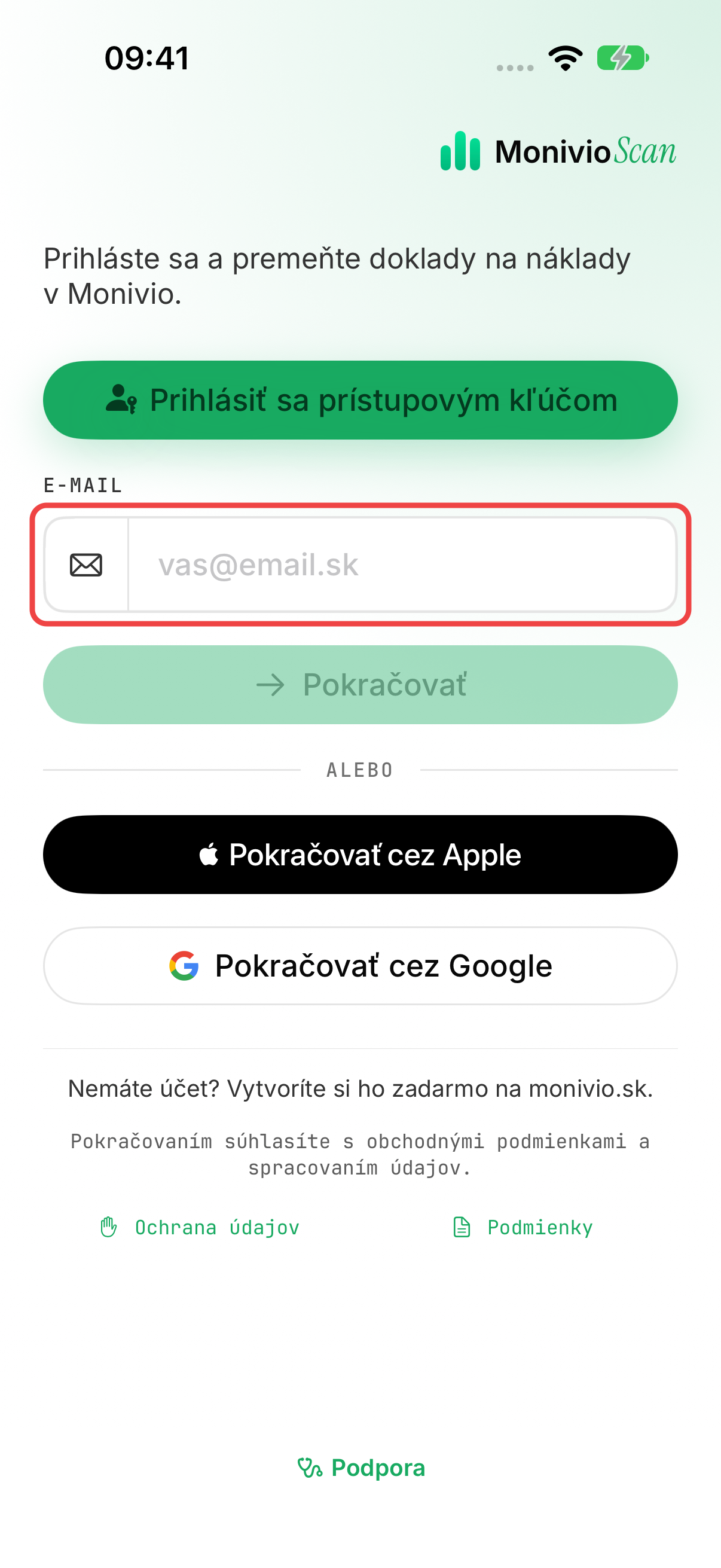 Dostupné metódy prihlásenia na iPhone