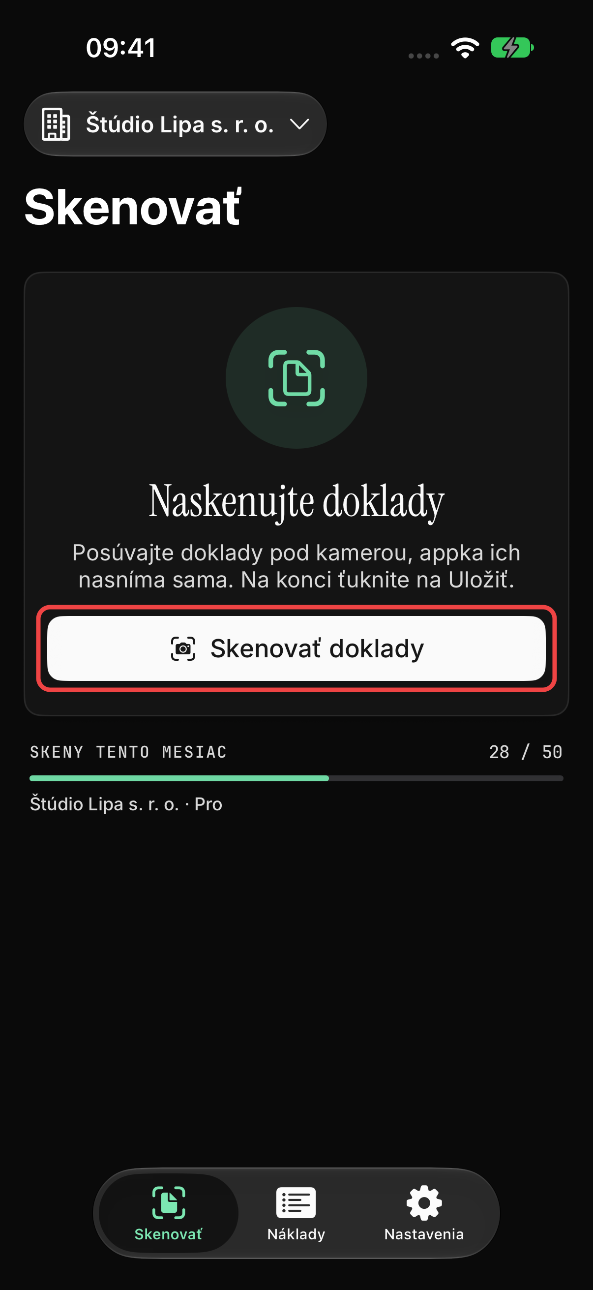 Prihlásený prehľad Skenovať vo firme Štúdio Lipa