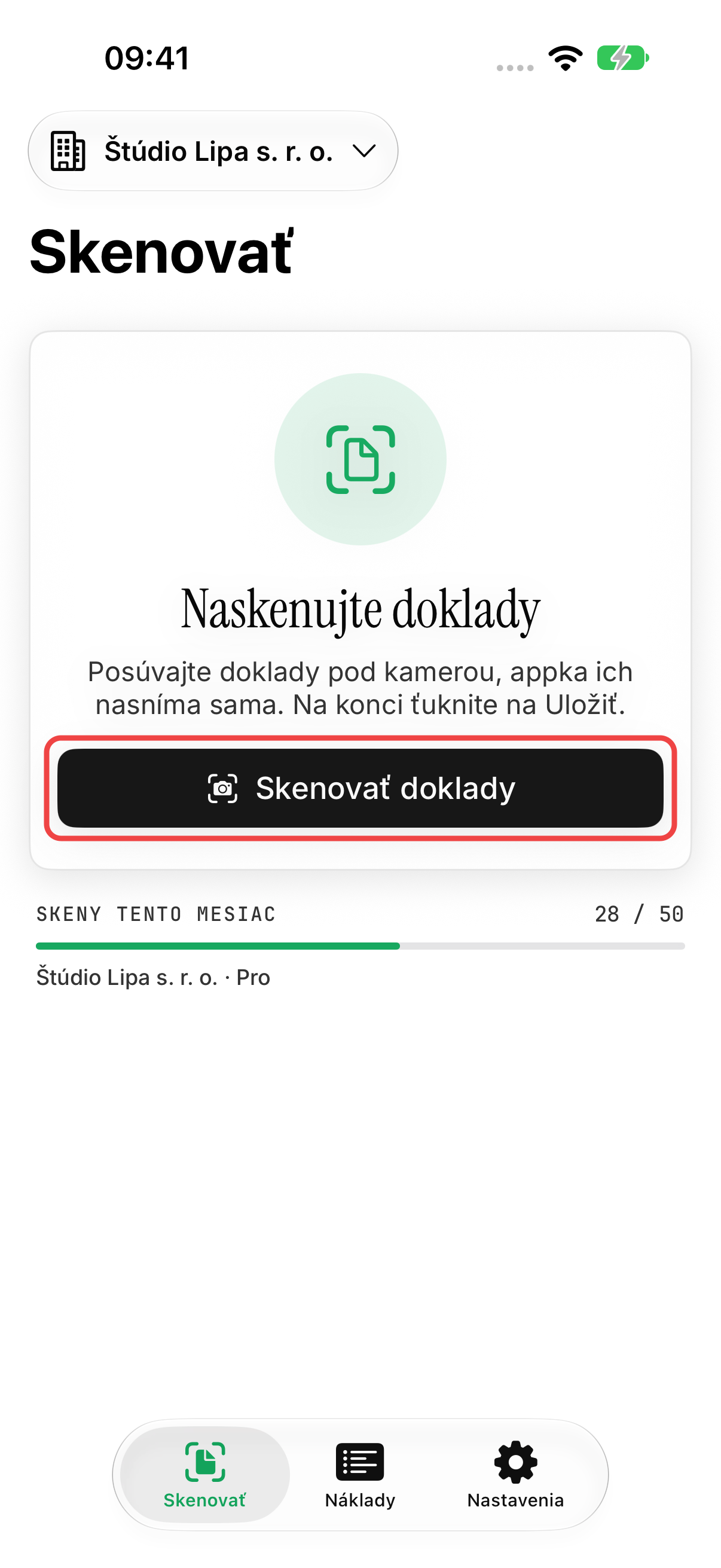 Prihlásený prehľad Skenovať vo firme Štúdio Lipa