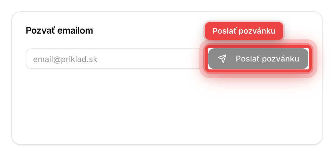 Formulár na pozvanie e-mailom
