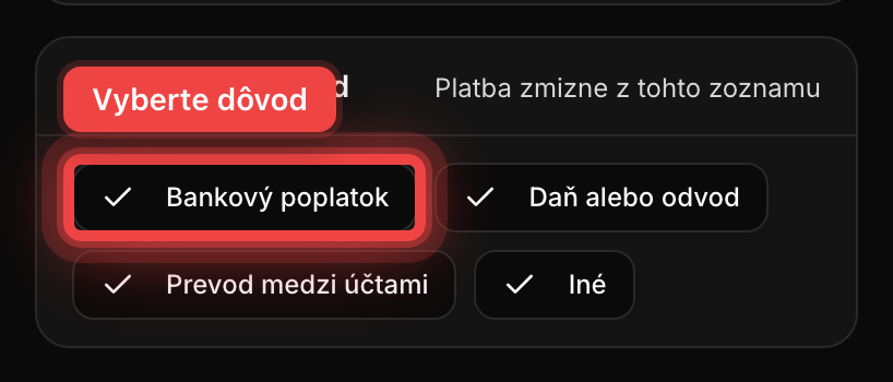 Karta Nepotrebuje doklad s tlačidlami dôvodov