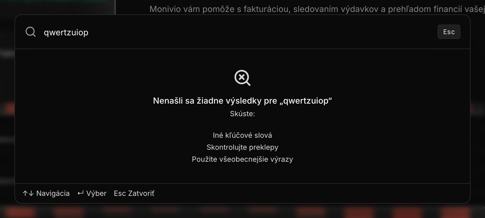 Stav bez výsledkov s tipmi na úpravu dotazu