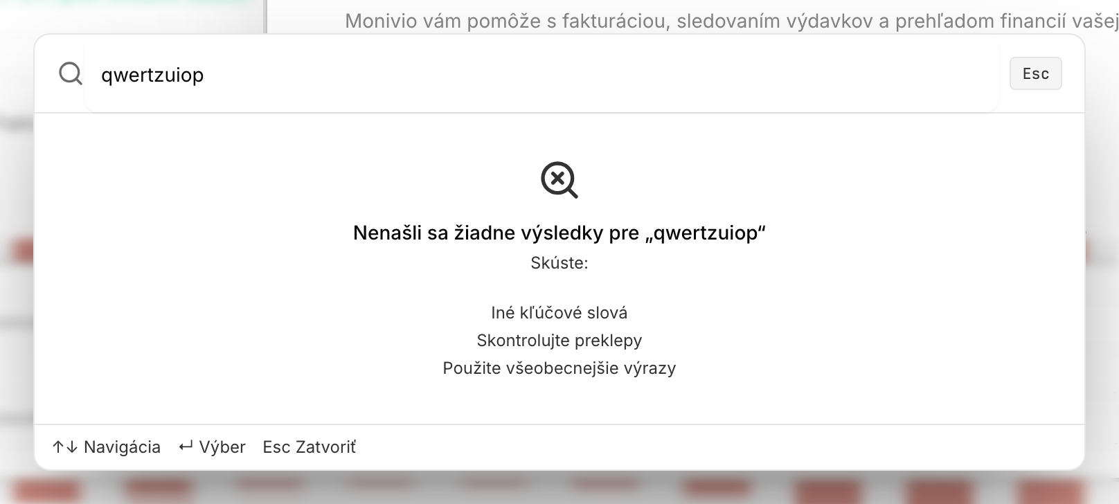 Stav bez výsledkov s tipmi na úpravu dotazu